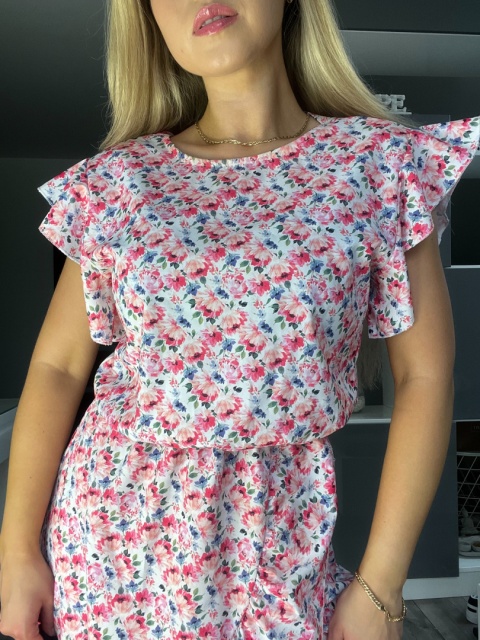 Sukienka damska koktajlowa w kwiaty