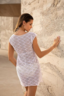 Sukienka plażowa tunika ażurowa - Biała