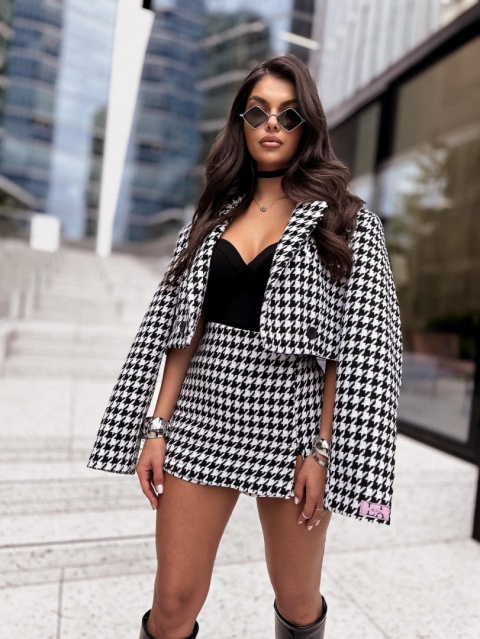 Marynarka oversize w pepitkę czarno - biała Marynarka oversize w pepitkę czarno - biała