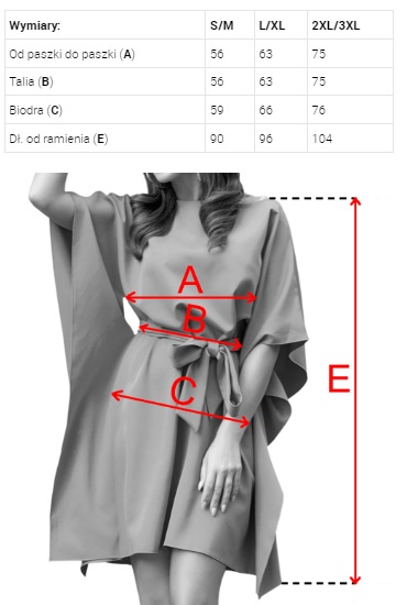 Sukienka kimono motyl z wiązaniem - Błękitna Sukienka kimono motyl z wiązaniem - Błękitna