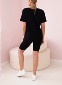 Komplet T-shirt i kolarki basic - CZARNE