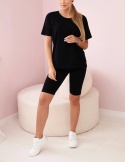 Komplet T-shirt i kolarki basic - CZARNE