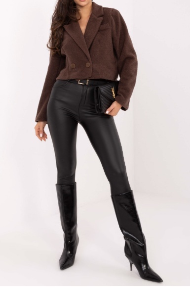 Brązowy krótki płaszcz Czekoladowy