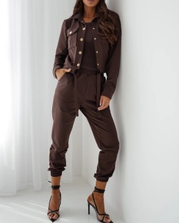 Komplet spodnie top kurtka/bluza PREMIUM czekolada