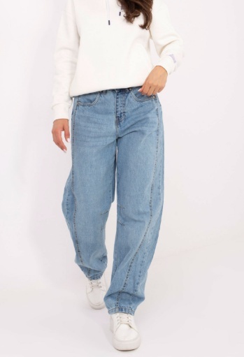 JASNONIEBIESKIE JEANSY DAMSKIE – BALLOON FIT