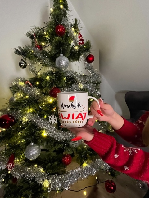 Box prezentowy czapka, mini krasnal i kubek świąteczny