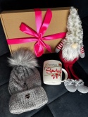 Box prezentowy czapka, mini krasnal i kubek świąteczny