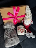 Box prezentowy czapka, mini krasnal i kubek świąteczny