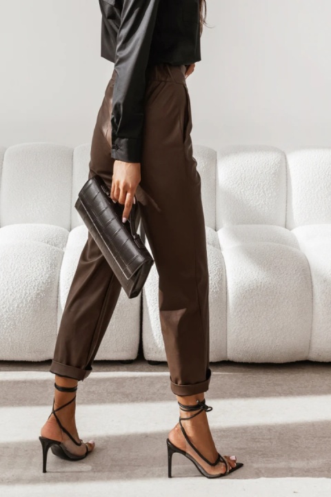 Spodnie cygaretki Brązowe