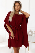 Sukienka kimono motyl z wiązaniem - Bordowy