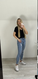 Bawełniany T-shirt PREMIUM koszulka klasyczna czarna z dekoltem V